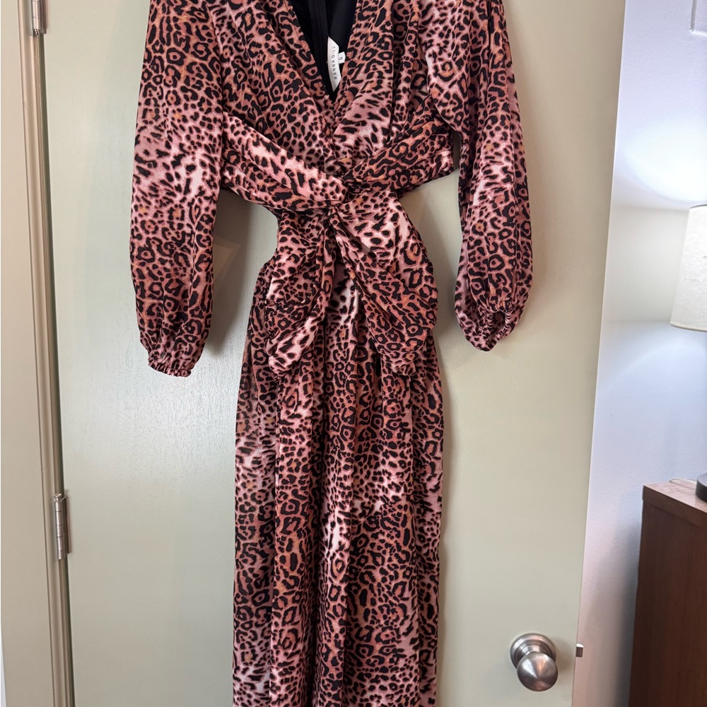 Anthropologie Leopard Print Cut out Dress